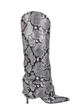 NEW Marc Fisher Nairine 2 Snakeskin Print Knee High Boots Size 7.5